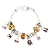 Brown and Amber Handbag Theme Designer Style Charm Bracelet Fashion Jewelry