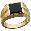 14Kt Yellow Gold Table Cut Black Genuine Onyx