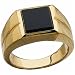 14Kt Yellow Gold Table Cut Black Genuine Onyx