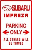 SUBARU IMPREZA PARKING car sport street sign