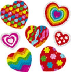 DAZZLE STICKERS HEARTS 105-PK ACID