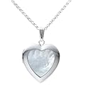 $34.99 - Sterling Silver Mother-of-Pearl Heart Locket, 18"