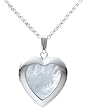 Sterling Silver Mother-of-Pearl Heart Locket, 18"