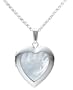 Sterling Silver Mother-of-Pearl Heart Locket, 18"