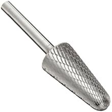 PFERD 14 Degree Taper Carbide Bur, Uncoated (Bright) Finish, Double Cut, Radius End