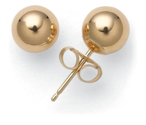 14k Yellow Gold 6mm Ball Earrings
