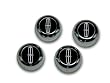 Lincoln-Black ABS Chrome Snap Caps