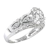 0.20 CT DIAMOND ANTIQUE STYLE ENGAGEMENT RING SETTING MADE IN 18K WHITE GOLD