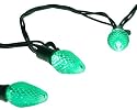 Bethlehem Lighting Indoor/Outdoor C7 LED Faceted Cone 25-Christmas Light Set, Green