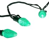 Bethlehem Lighting Indoor/Outdoor C7 LED Faceted Cone 25-Light Set, Green