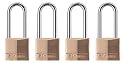 Master Lock 140QLH 1-9/16-Inch Keyed-Alike Wide Padlocks, Solid Brass, 4-Pack