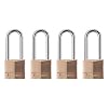 Master Lock 140QLH Keyed-Alike Wide Padlocks, Solid Brass, 1-9/16-Inch, 4-Pack