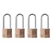 Master Lock 140QLH 1-9/16-Inch Keyed-Alike Wide Padlocks, Solid Brass, 4-Pack