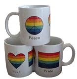 Gay Rainbow Sisters Gay Pride Coffee Mug Peace Love and Pride Mug