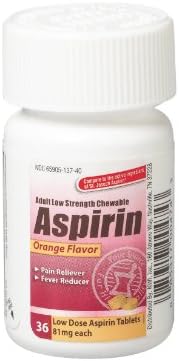 Medline Aspirin Chewable Tablets, 81 mg Orange (2 Pack)