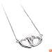Sterling Silver Double Interlocking Connected Open Hearts Necklace 16in