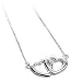 Sterling Silver Double Interlocking Connected Open Hearts Necklace 16in