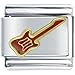 Red Electric Guitar Musical Italian Charms Bracelet Link