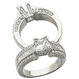 14K White Gold Frosting Diamond Engagement Ring (Center stone is not included)
