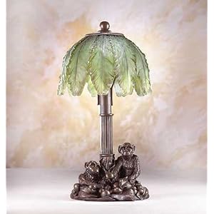 Monkey Palm Tree Lamp Tabletop Desk Chimp Animal Decor