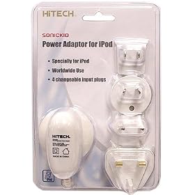 Hitech - Universal Travel Charger for iPOD, iPod Mini, iPod Video, iPod Nano (With UK, EU, Australia, US Plugs)