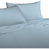Brielle 100-Percent Modal from Beech Jersey Knitted Sheet Set, Queen, Light Blue