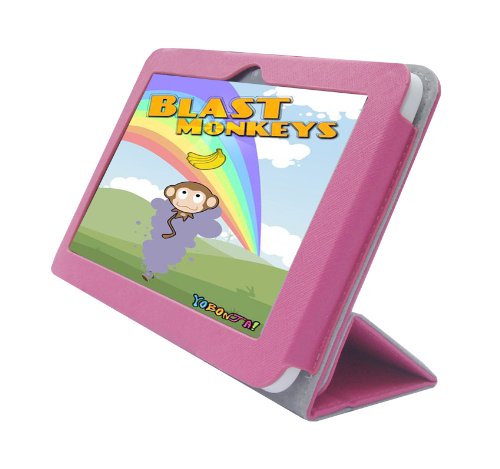 iShoppingdeals - for HP 7-INCH 1800 PU Leather Folio Cover Case, Hot Pink