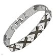 Gentlemens Bracelet Made of Black Enamel and Stainless steel. Total item weight 34.8g Length 8.5in