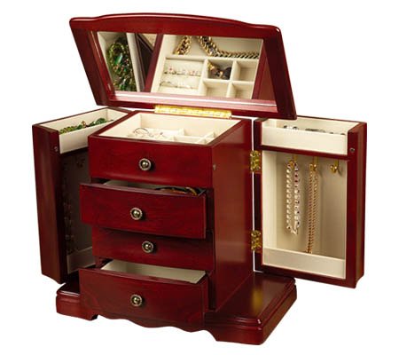 Harmony Musical Jewelry Box (Cherry Finish) (10.33H x 5.375W x 9.5D)