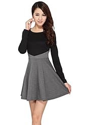 Long Sleeves Cocktail Above the Knee Cotton/Knit Vintage Pleated Fitted Winter Skater Dress/Evening Dress/Party Dress/Mini Dress 