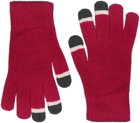 Grippem Touch screen gloves, Micro Velvet with glow in the dark tips -Fuschia, One size fits all