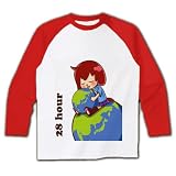 まいまいのどんくさいが28時間放送　ぱぴこＴシャツ ラグラン長袖Tシャツ(ホワイト×レッド) M