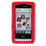 Red Flexible Soft Silicone Skin Case for Verizon LG Dare VX-9700 VX9700 Cell Phone