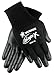MCR Safety Ninja X N9674M Work Gloves, 15 Gauge Nylon/Lycra Shell, Bi-Polymer Coated Palm & Fingertips, Medium,Black