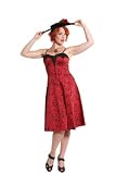 Best Price Living Dead Souls Red Skulls Dress retro style gothic dress