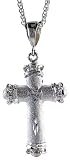 Sterling Silver 2 1/4 (57 mm) Diamond Cut Cross Pendant