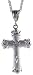 Sterling Silver 2 1/4 (57 mm) Diamond Cut Cross Pendant