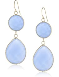 Goldtone French Wire Linear Double Drop Earrings