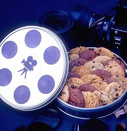 Chip-N-Dough Movie Cookie Tin - 16 Large Gourmet Cookies by Chip-N-Dough Cookie Company