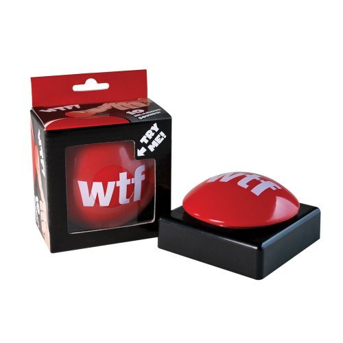 BigMouth Inc WTF What the Bleep Talking Button for Funny Desk Decor, White Elephant for Office, Desk Toys, Cool Stuff for Boys & Funny Office Pranks