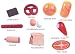 Wooden Bread & Meat in a Net