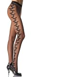 Leg Avenue Lycra Sheer Diamond Net Pantyhose with Woven Flower Vines