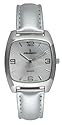 Peugeot Ladies Genuine Leather Silver Metallic Leather Fashion Strap Watch with a Matching Color Dial