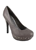 Studded Leatherette Platform Pump