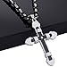 Trendsmax Stainless Steel Cross Pendant Necklace Mens Boys Byzantine Chain 22-30inch