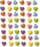 Hearts Cake Decorations(28730) - Rainbow Heart Edible Hard Sugar Decorations, 48 pcs