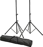 ProLine Speaker Stand Set with Bag, Black