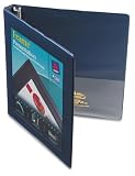 Avery 68051 Framed Presentation Nonlocking Slant Ring View Binder, 1/2 Cap, Navy Blue, Carton of 12