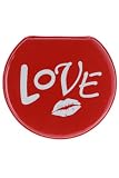 Boite a bijoux voyage ronde Love simili cuir 10cm