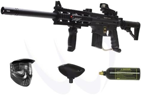 Tippmann US Army Project Salvo Paintball Gun with Laser Red Dot Reflex 18" Barrel Basic Package